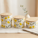 Lemon Pattern Porcelain Jar Set - 3 Pcs